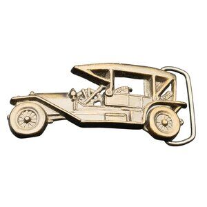 Vintage Brass Car Shaped Belt Buckle